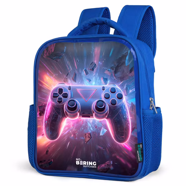Kids backpack - Blue - Game - Controller - Neon — 3