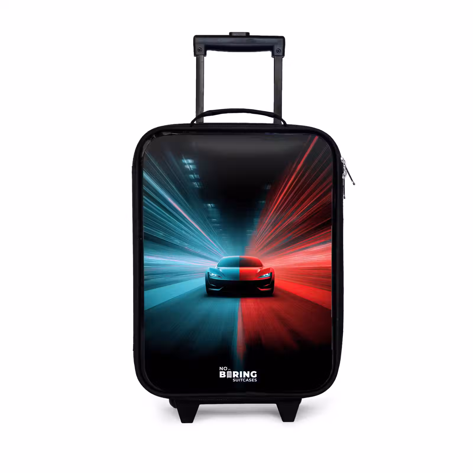 Children's suitcase - Sports car - Beams of light - Neon - Blue — 1