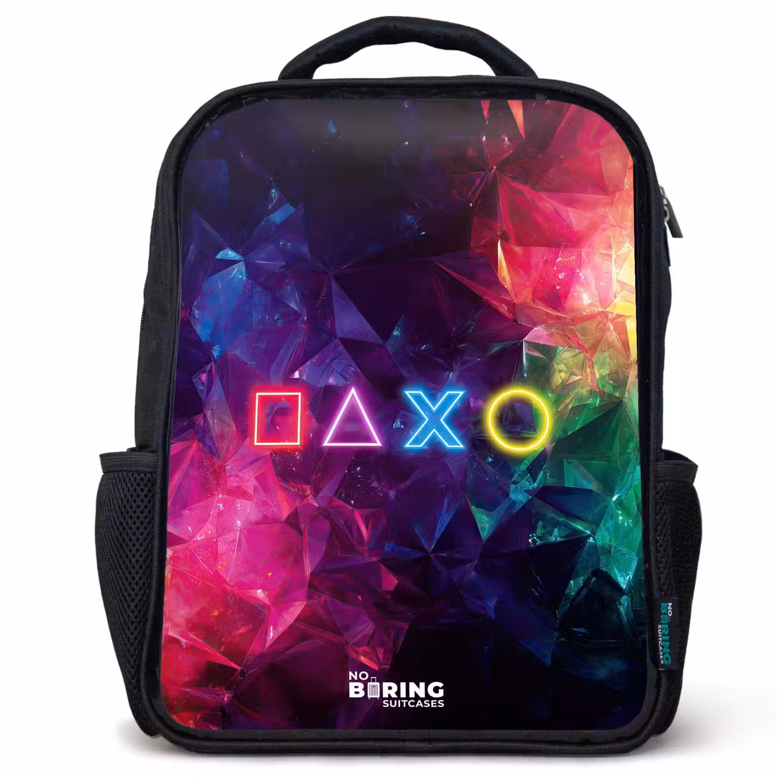 Kids backpack - Black - Controller - Symbols - Neon — 1