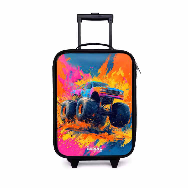 Children's suitcase - Monster truck - Paint splatter - Colorful - Explosion — 1