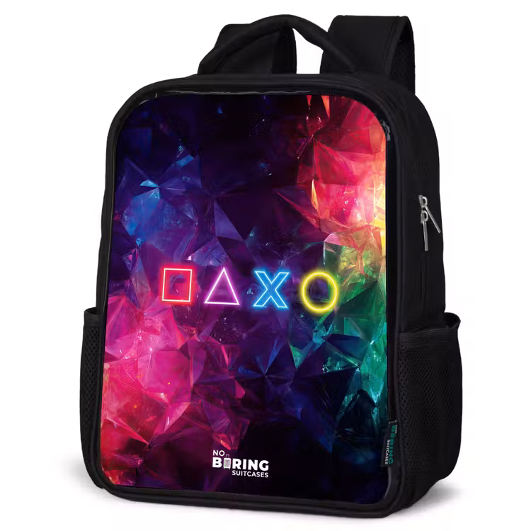 Kids backpack - Black - Controller - Symbols - Neon — 4
