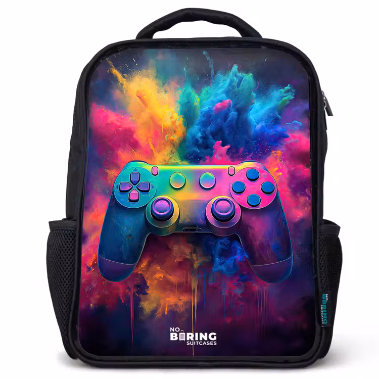 Kids backpack - Black - Game - Controller - Colorful - Explosion — 1