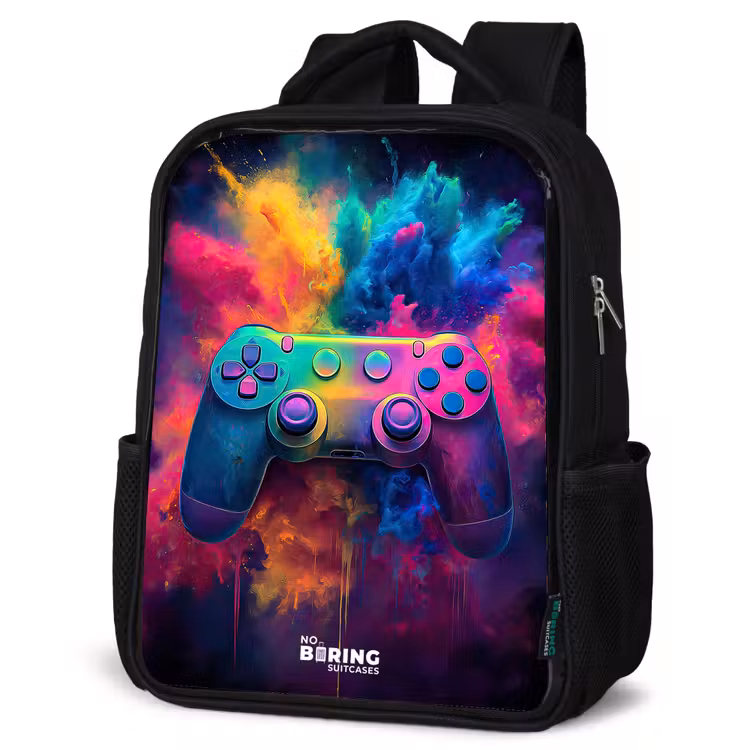 Kids backpack - Black - Game - Controller - Colorful - Explosion — 4