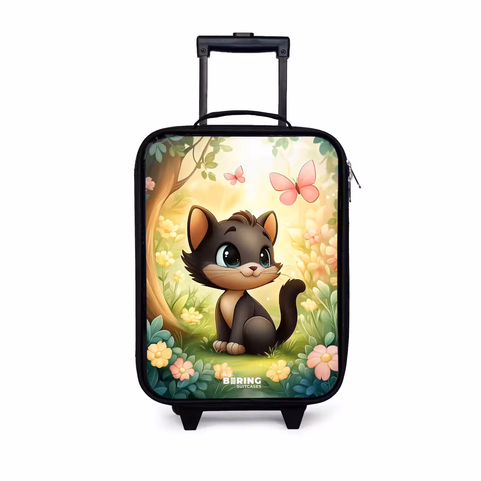 Children's suitcase - Cat - Butterfly - Flowers — 1