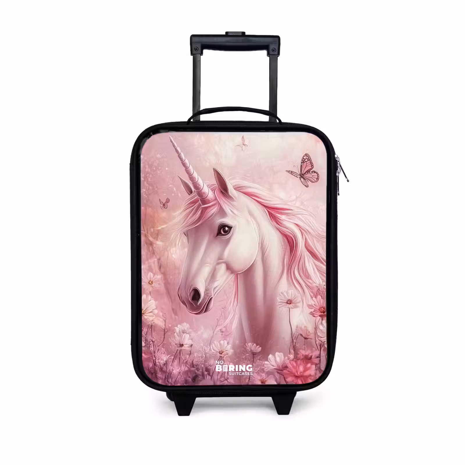Children's suitcase - Unicorn - Pink - Butterflies - Flowers — 1