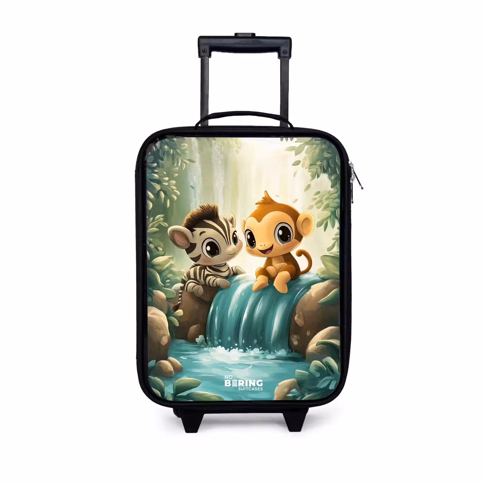 Children's suitcase - Zebra - Monkey - Waterfall - Rocks — 1
