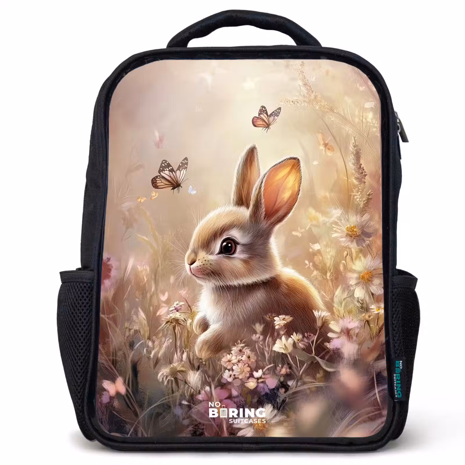 Kids backpack - Black - Flowers - Brown - Bunny - Butterfly — 1
