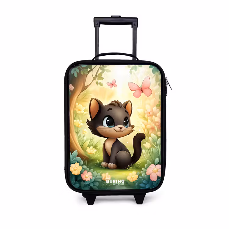 Children's suitcase - Cat - Butterfly - Flowers — 1