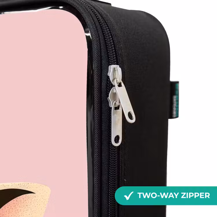Children's suitcase - Giraffe - Eyelashes - Minimalist - Pink — 5