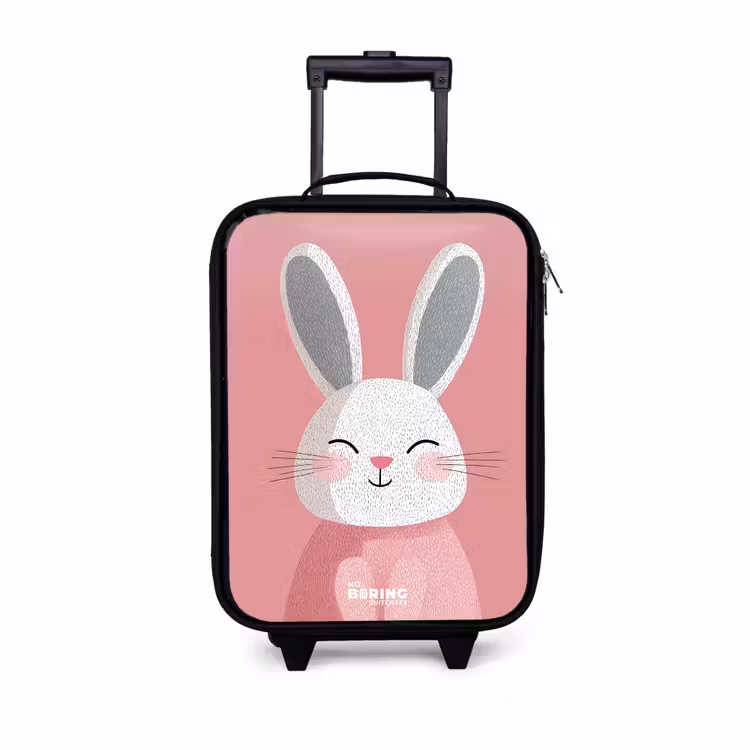 Children's suitcase - Pink - Rabbit - Smile - Illustration — 1