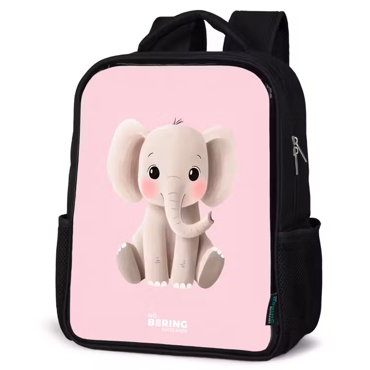 Kids backpack - Black - Elephant - Baby - Blushes - Illustration — 4