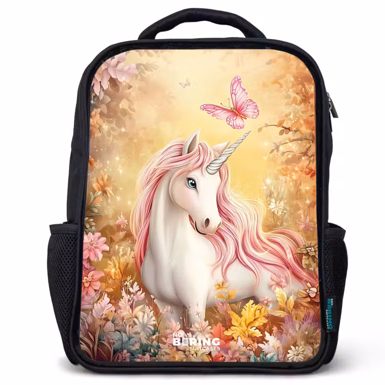 Kids backpack - Black - Unicorn - Butterfly - Pink - Mane — 1