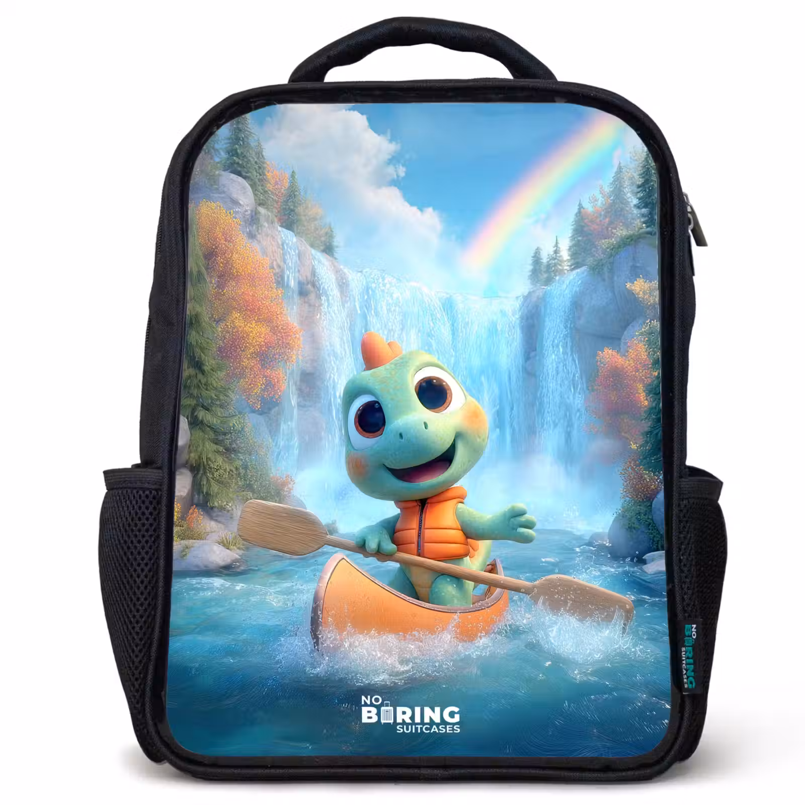 Kids backpack - Black - Dino - Nature - Waterfall — 1