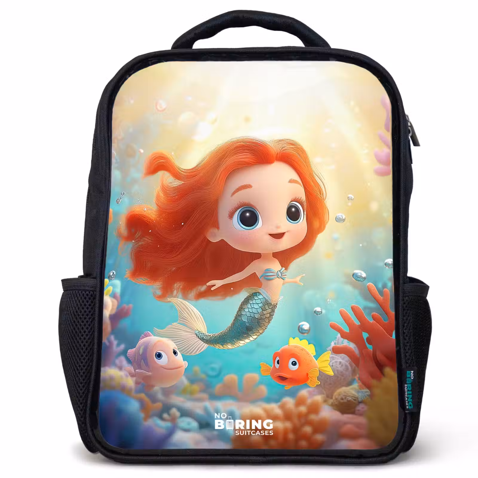 Kids backpack - Black - Mermaid - Fish - Coral — 1