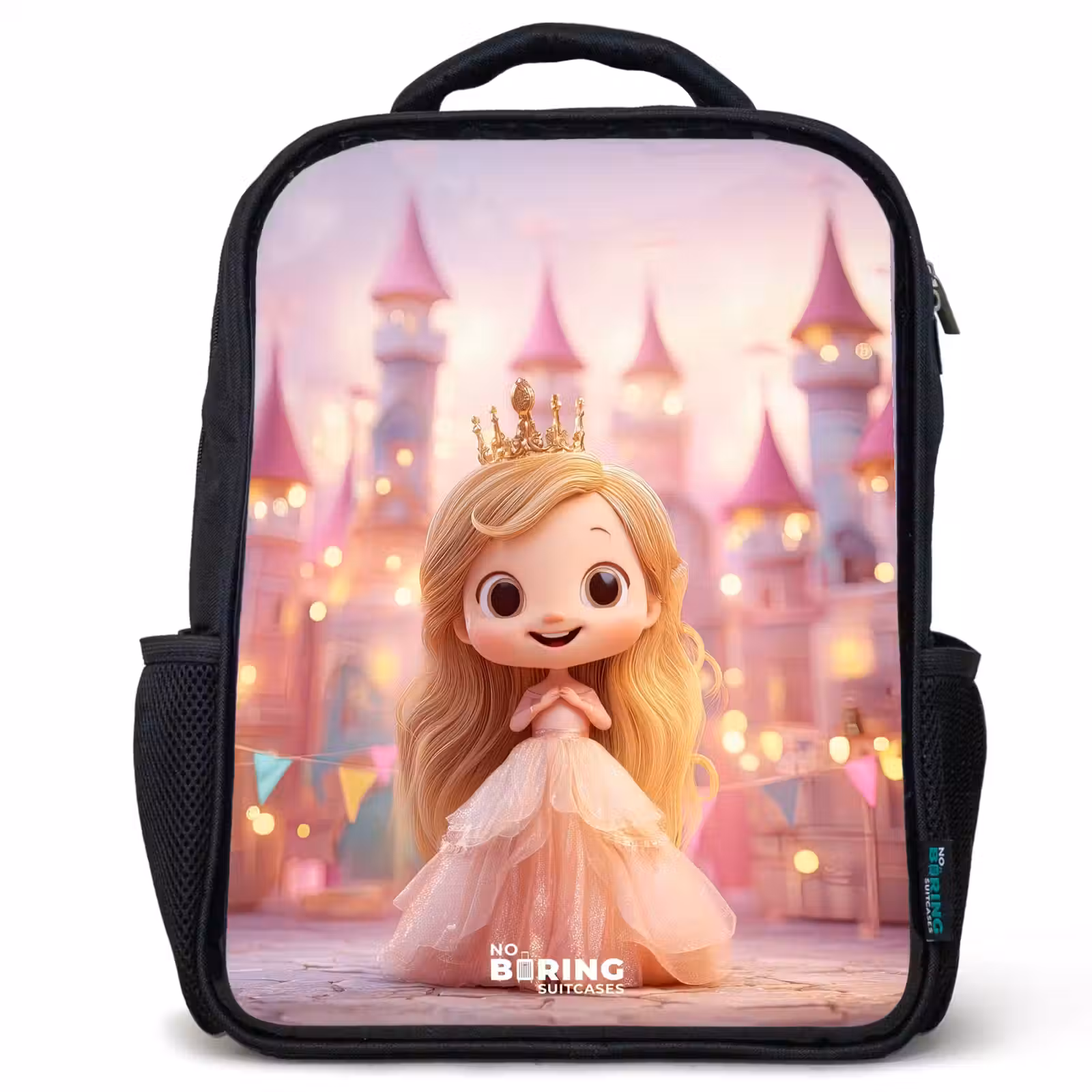 Kids backpack - Black - Princess - Pink - Castle — 1