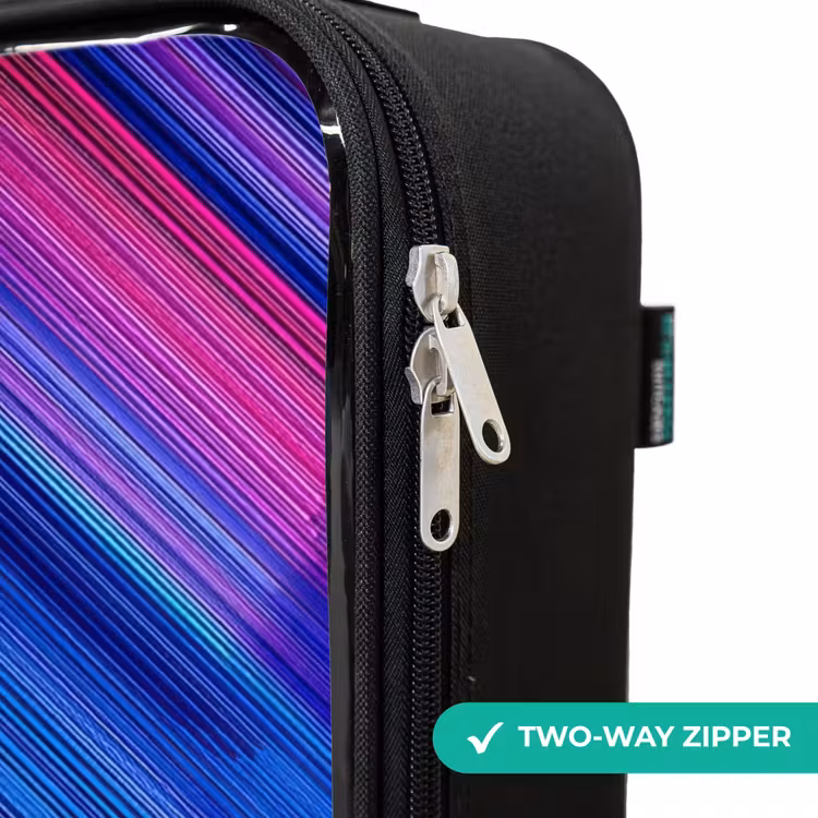 Children's suitcase - Neon - Stripes - Abstract - Blue - Pink — 5