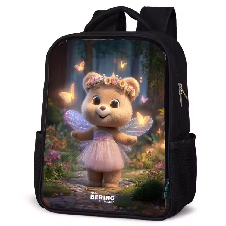 Kids backpack - Black - Bear - Butterflies - Forest - Fairy — 4