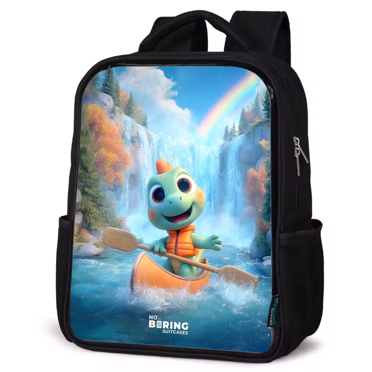 Kids backpack - Black - Dino - Nature - Waterfall — 4