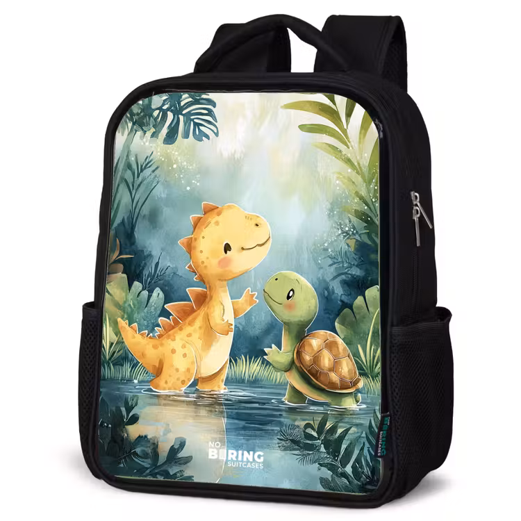 Kids backpack - Black - Dino - Turtle - Jungle — 4