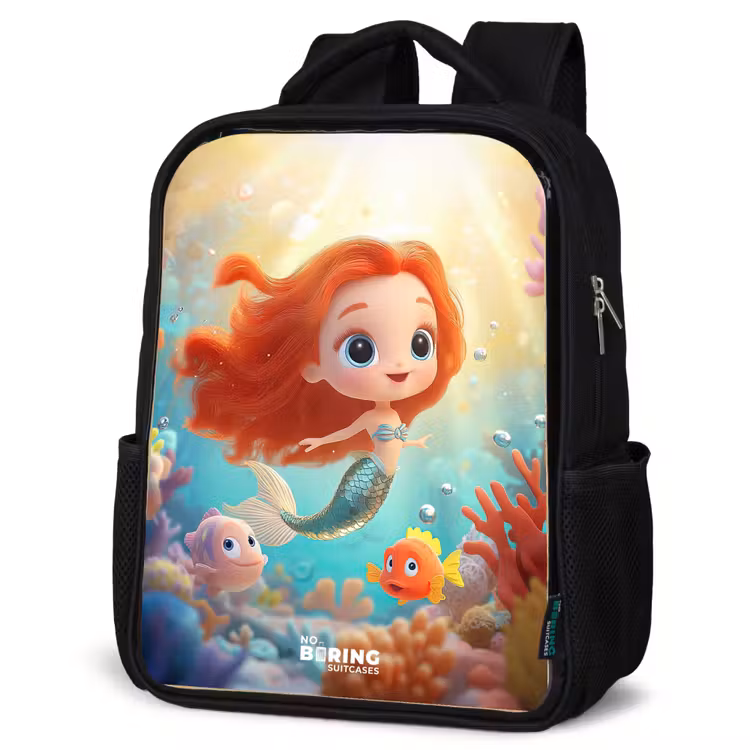 Kids backpack - Black - Mermaid - Fish - Coral — 4