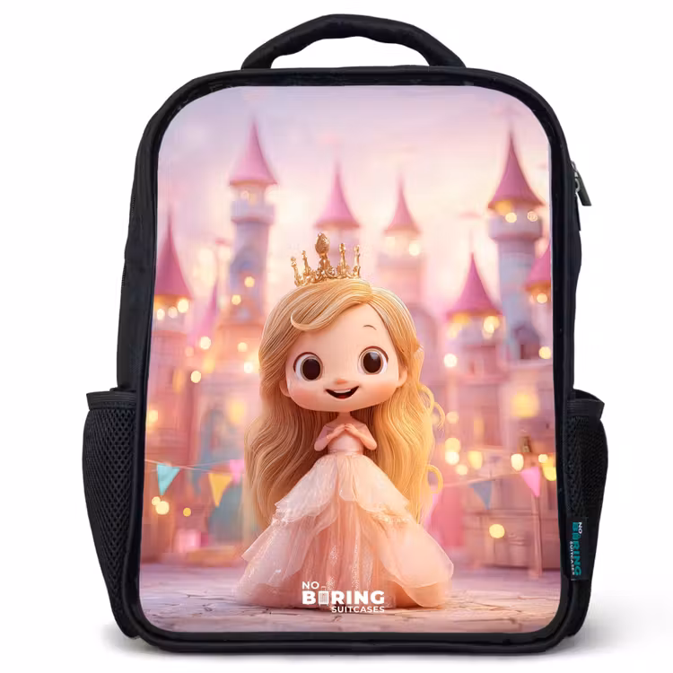 Kids backpack - Black - Princess - Pink - Castle — 1