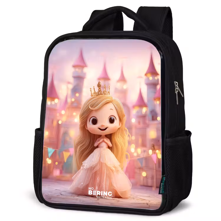 Kids backpack - Black - Princess - Pink - Castle — 4