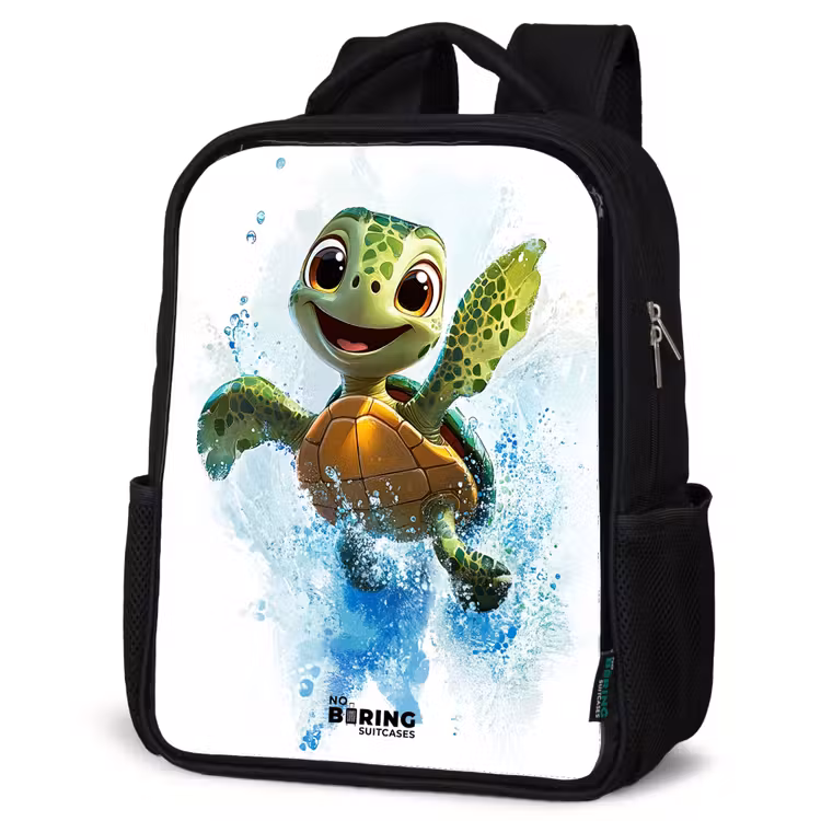 Kids backpack - Black - Turtle - Water - Green — 4