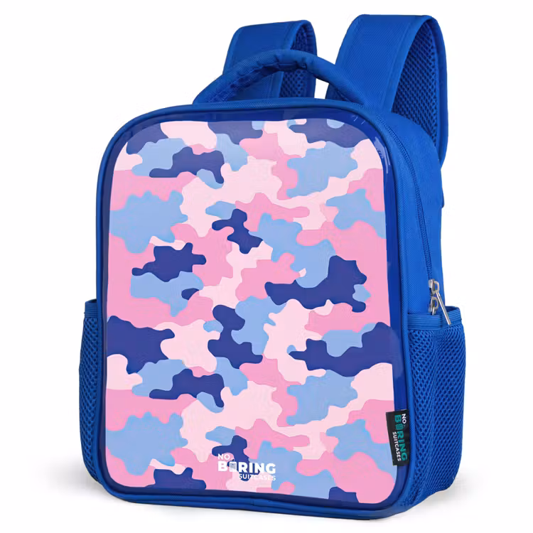 Kids backpack - Blue - Camouflage - Pink - Blue — 3