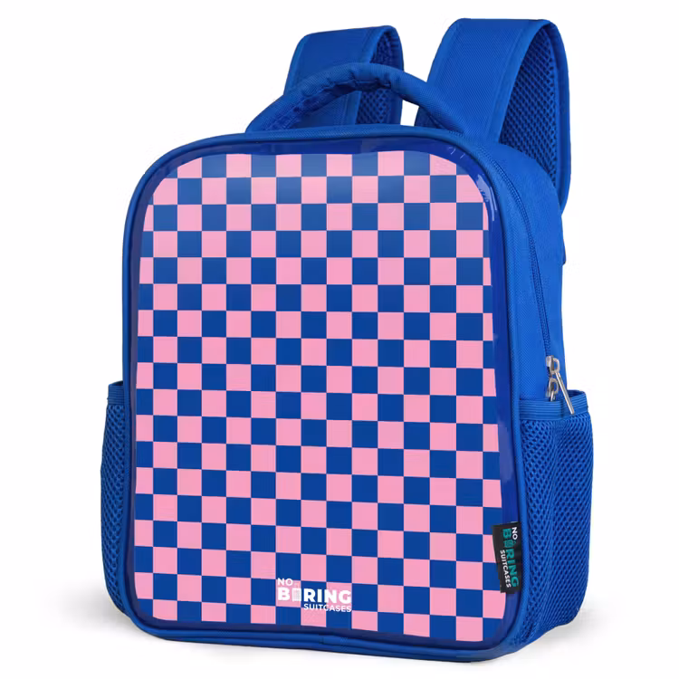 Kids backpack - Blue - Cubes - Blue - Pink — 3