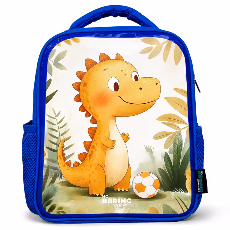 Kids backpack - Blue - Dino - Football - Orange — 1