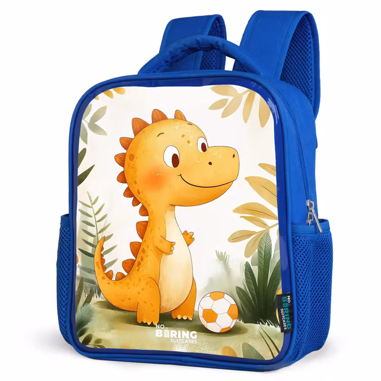 Kids backpack - Blue - Dino - Football - Orange — 3