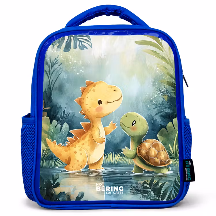 Kids backpack - Blue - Dino - Turtle - Jungle — 1