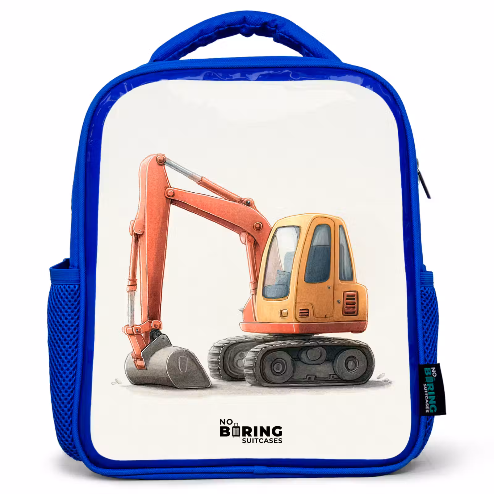Kids backpack - Blue - Excavator - Signed - Orange — 1