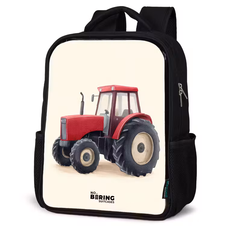 Kids backpack - Black - Tractor - Signed - Red — 4