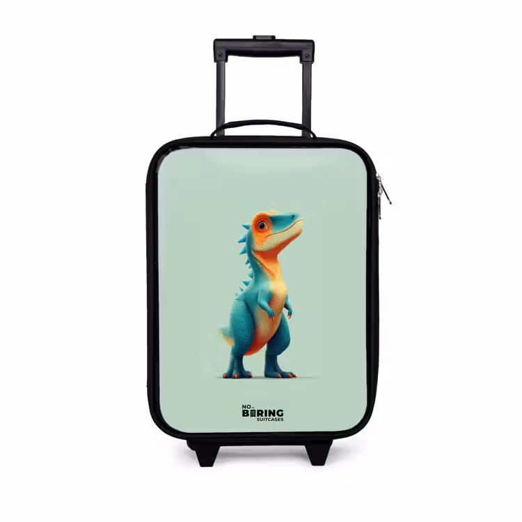 Children's suitcase - Dino - Animal - Green - Orange — 1