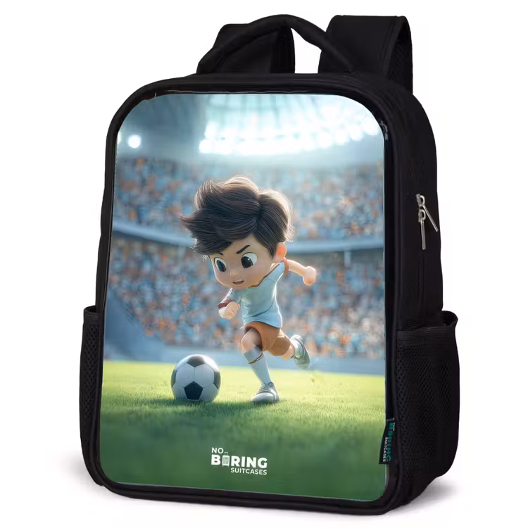 Kids backpack - Black - Boy - Soccer - Stadium - Sunlight — 4