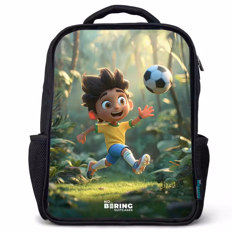 Kids backpack - Black - Soccer - Boy - Forest — 1