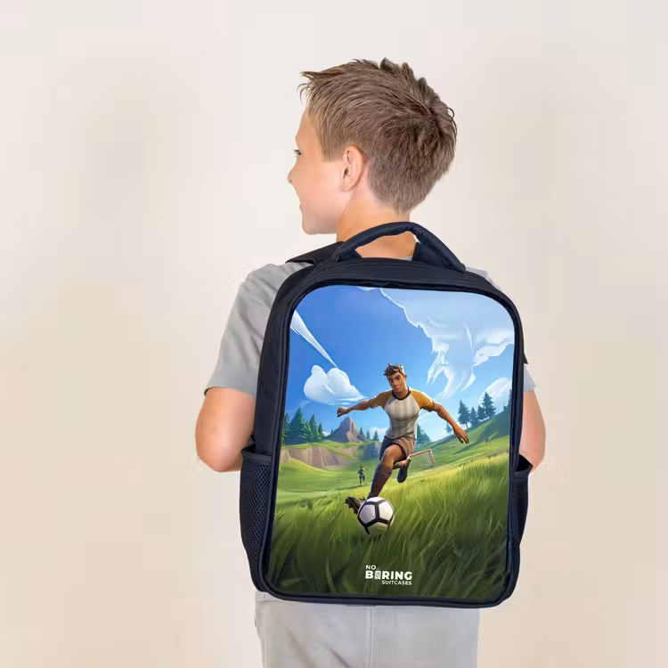 Kids backpack - Black - Soccer - Boy - Goal - Soccer jersey — 2