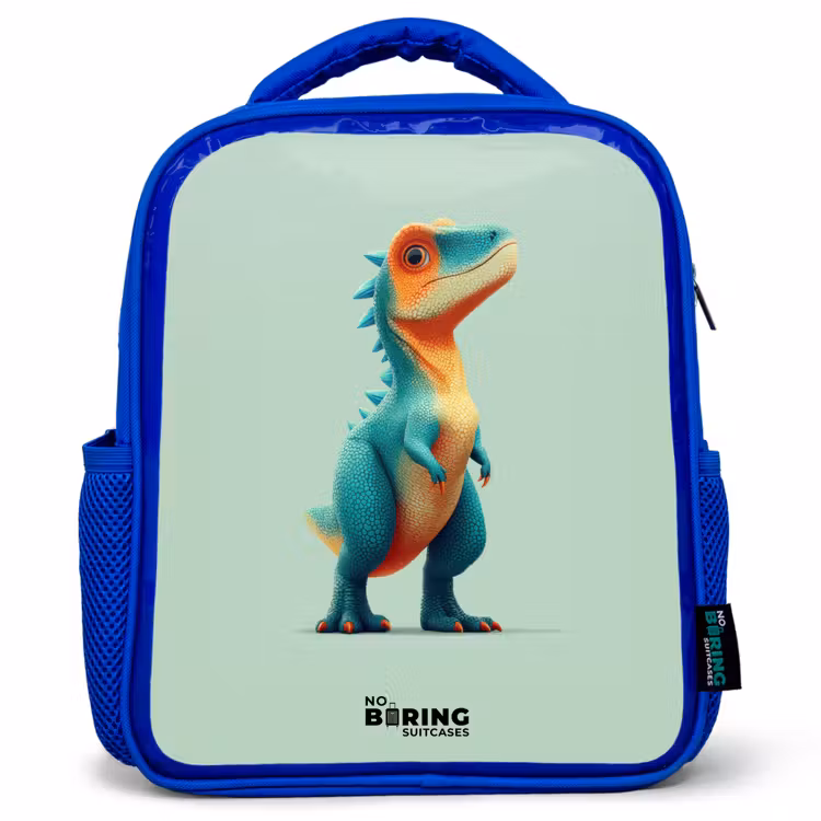 Kids backpack - Blue - Dino - Animal - Green - Orange — 1
