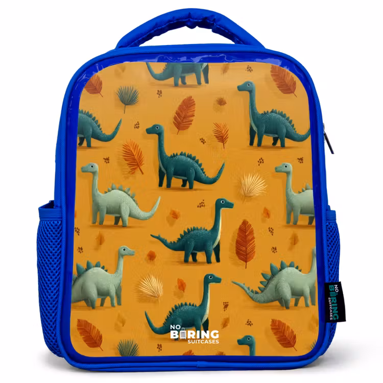 Kids backpack - Blue - Dino - Animals - Pattern — 1