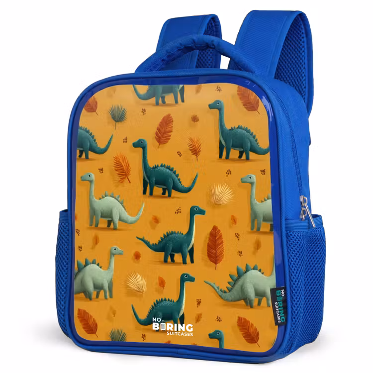 Kids backpack - Blue - Dino - Animals - Pattern — 3