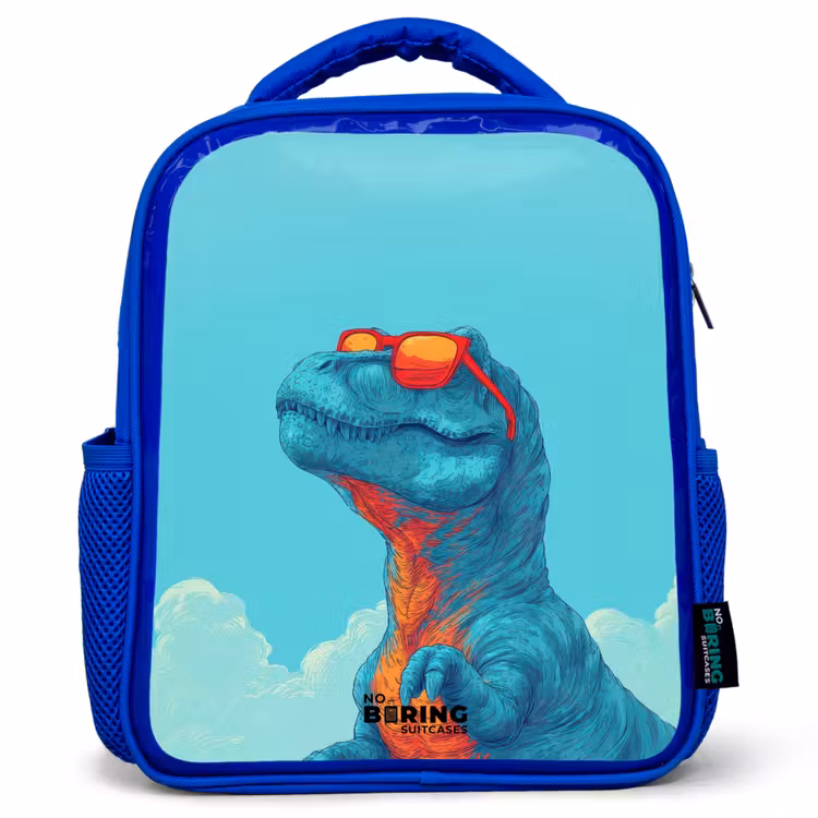 Kids backpack - Blue - Dino - Sunglasses - Blue — 1