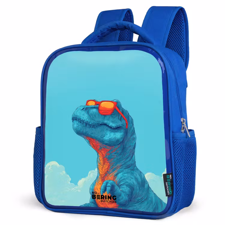Kids backpack - Blue - Dino - Sunglasses - Blue — 3