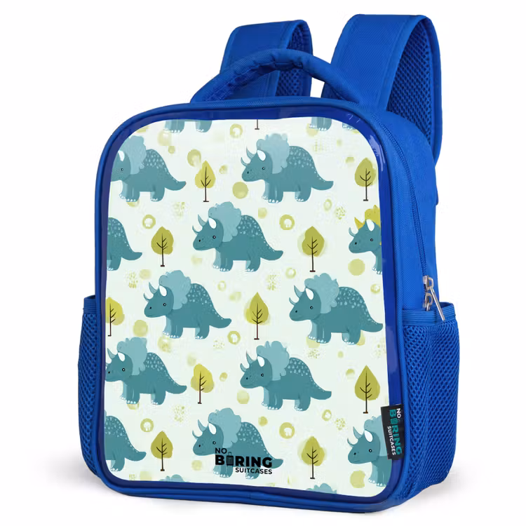 Kids backpack - Blue - Dinos - Pattern - Nature — 3
