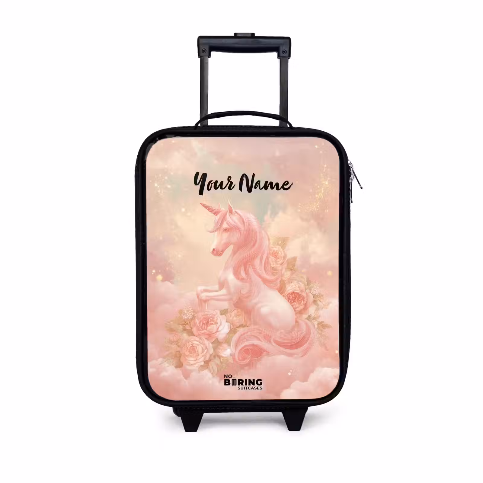 Children's suitcase - Unicorn - Clouds - Pink — 1