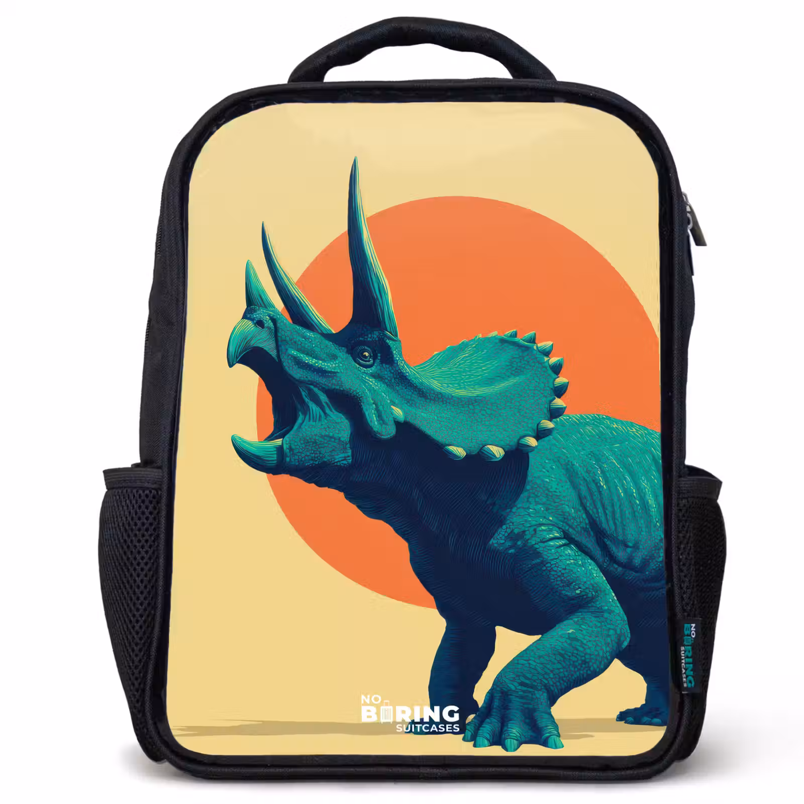 Kids backpack - Black - Dino - Triceratops - Animal — 1