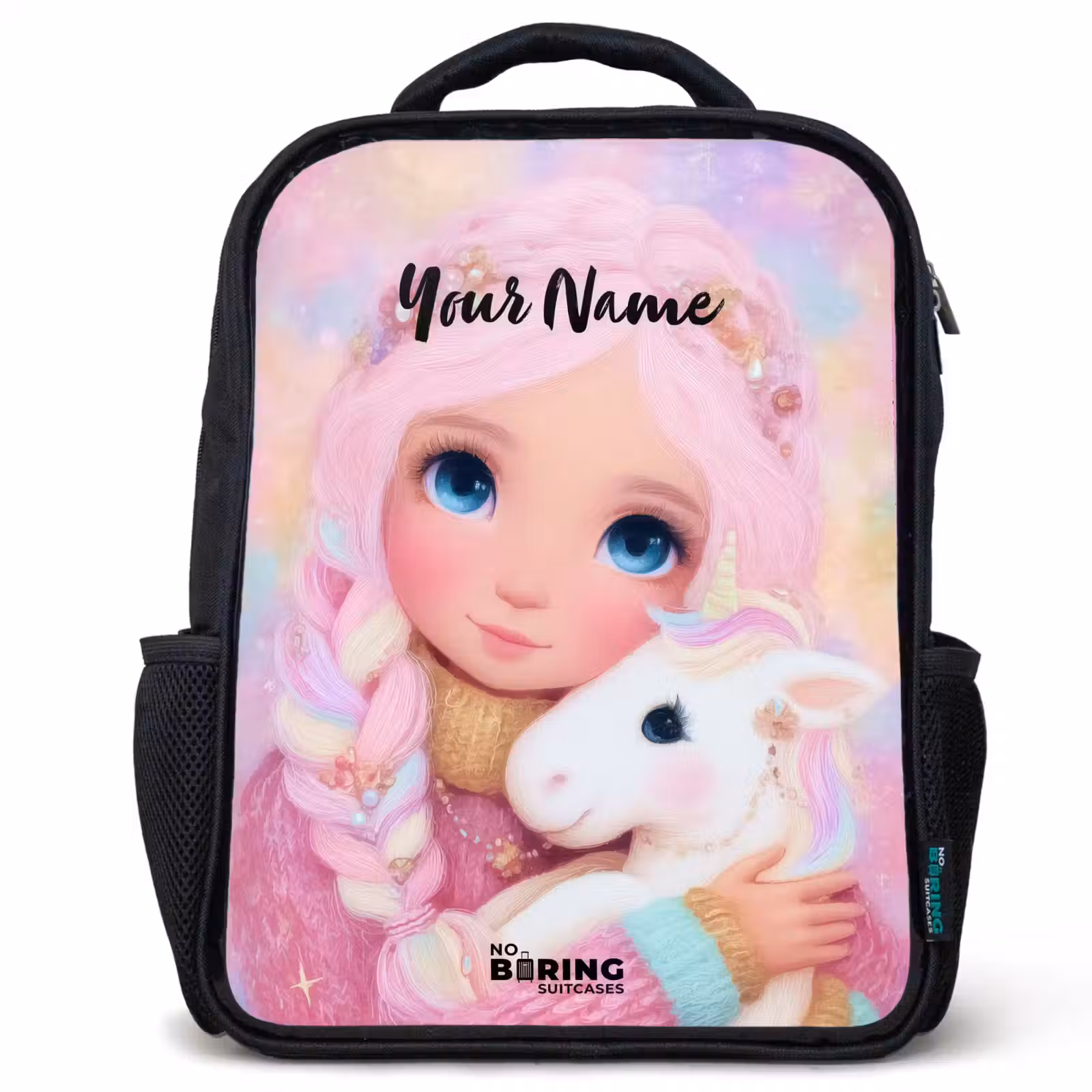 Kids backpack - Black - Girl - Unicorn - Pink — 1