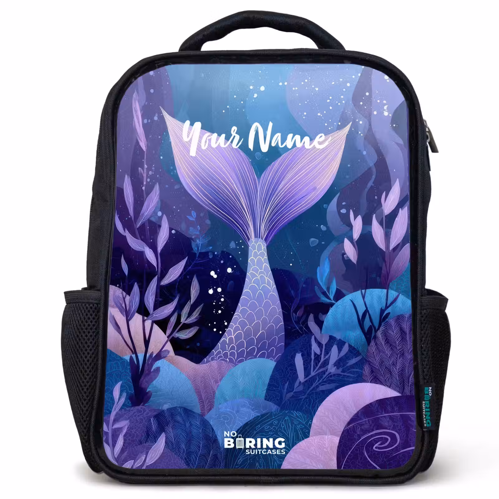 Kids backpack - Black - Mermaid - Underwater - Purple - Blue — 1