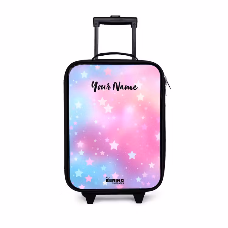 Children's suitcase - Stars - Pink - Blue — 1