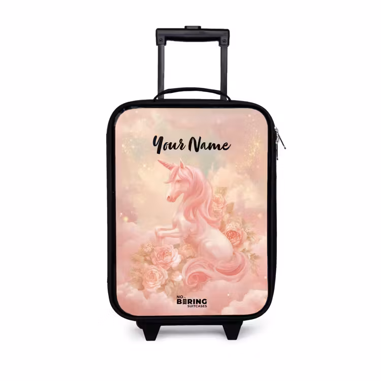 Children's suitcase - Unicorn - Clouds - Pink — 1